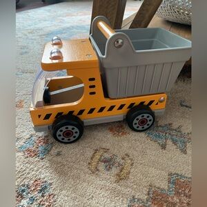 Hape wooden toy dump truck